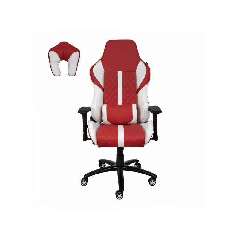 Кресло геймерское AksHome Sprinter белый/красный подголовник