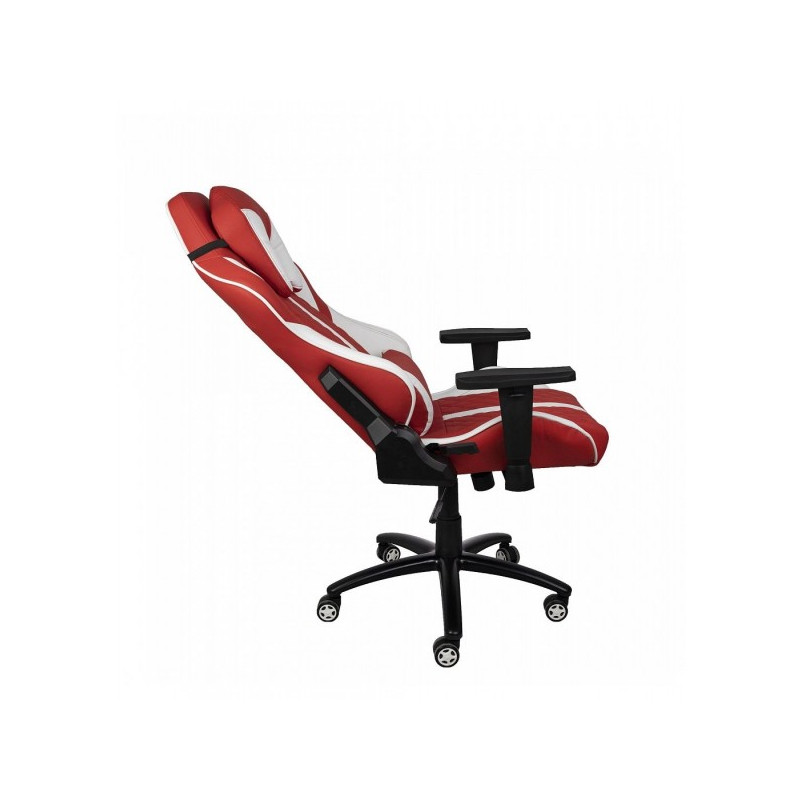 Кресло геймерское AksHome Sprinter белый/красный в разложенном виде