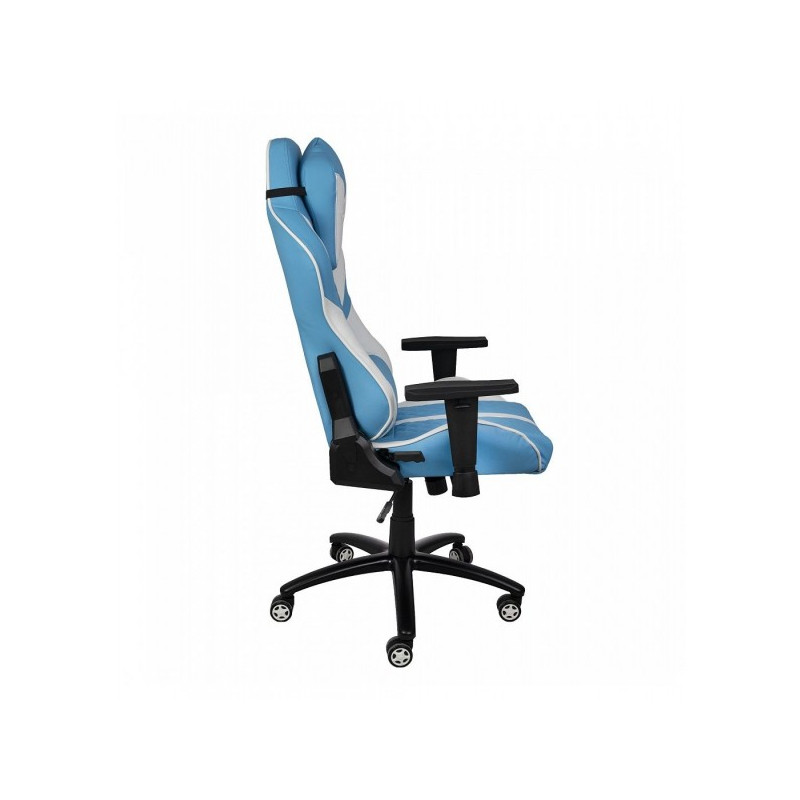 Кресло геймерское AksHome Sprinter белый/голубой вид сбл