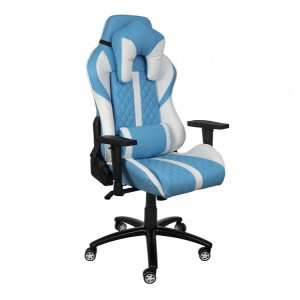 Кресло геймерское AksHome Sprinter белый/голубой