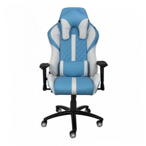 Кресло геймерское AksHome Sprinter белый/голубой вид спереди