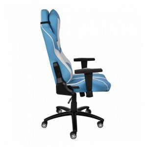 Кресло геймерское AksHome Sprinter белый/голубой вид сбл
