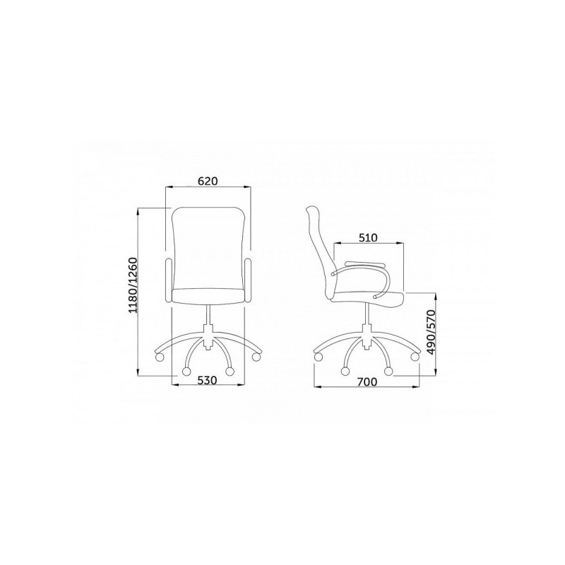 Кресло компьютерное AksHome Star черный схема