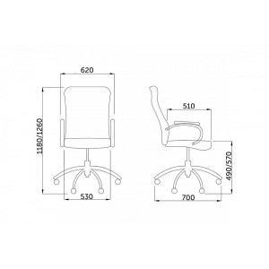 Кресло компьютерное AksHome Star коричневый схема