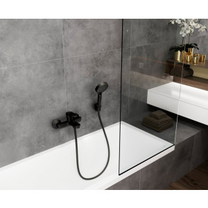 Смеситель Hansgrohe Vernis Blend 71440670 матовый  черный в интерьере