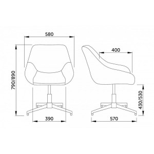 Кресло компьютерное AksHome Bali серый схема