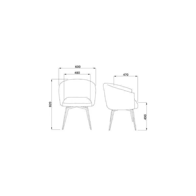 Кресло AksHome Melon карри/черный схема