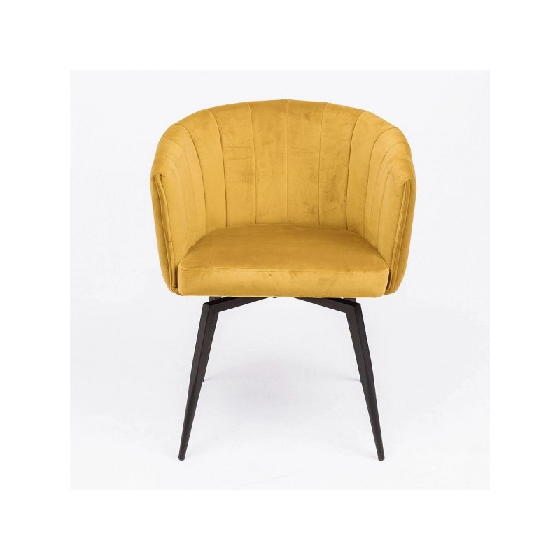 Кресло AksHome Melon карри/черный вид спереди