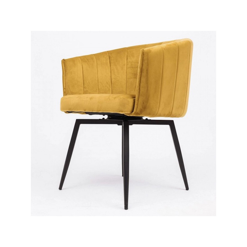 Кресло AksHome Melon карри/черный вид сбоку