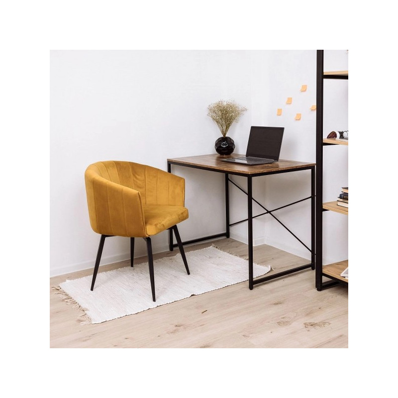 Кресло AksHome Melon карри/черный в интерьере