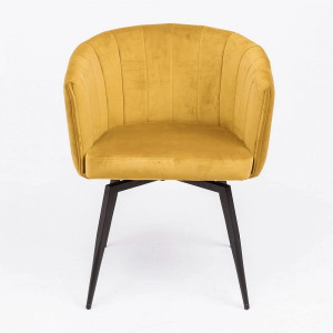 Кресло AksHome Melon карри/черный вид спереди