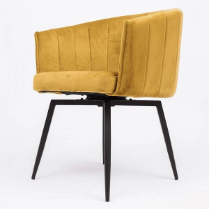 Кресло AksHome Melon карри/черный вид сбоку