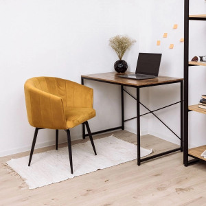 Кресло AksHome Melon карри/черный в интерьере