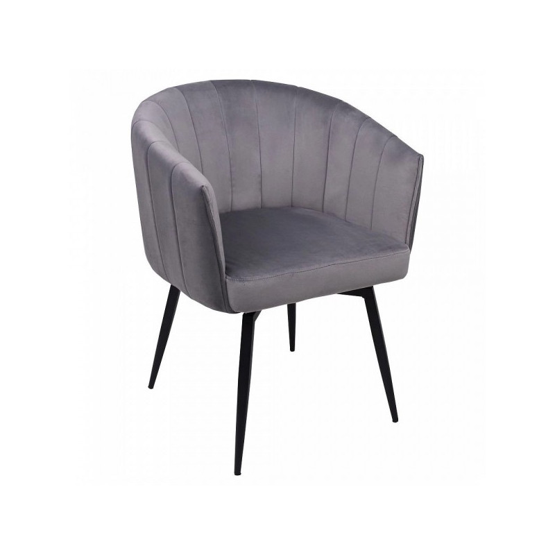 Кресло AksHome Melon серый велюр/черный