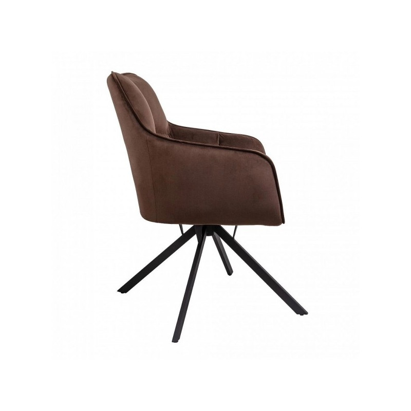 Кресло AksHome Virginia шоколадный HCJ-10/черный вид сбоку