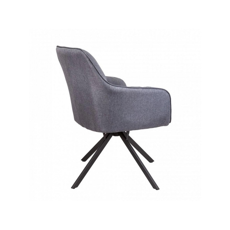 Кресло AksHome Virginia темно-серый MQ001-5/черный вид сзади под углом