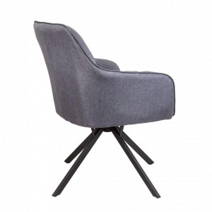 Кресло AksHome Virginia темно-серый MQ001-5/черный вид сзади под углом