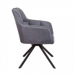 Кресло AksHome Virginia темно-серый MQ001-5/черный вид сбоку