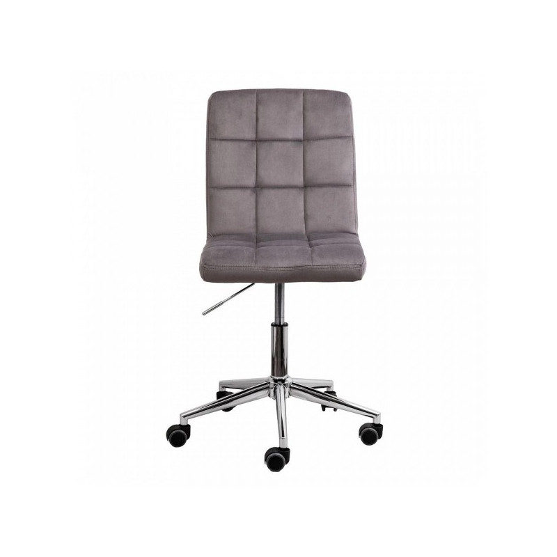 Кресло компьютерное AksHome Fiji серый (велюр) вид спереди