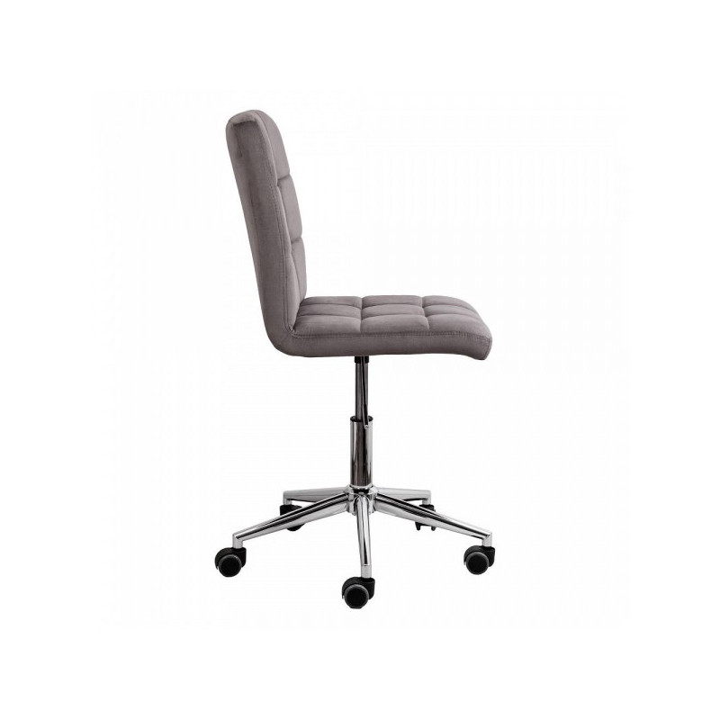 Кресло компьютерное AksHome Fiji серый (велюр) вид сбоку