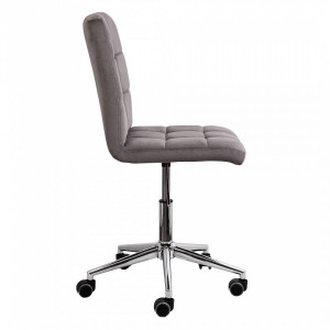 Кресло компьютерное AksHome Fiji серый (велюр) вид сбоку