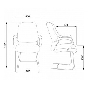 Стул офисный AksHome Kong KF бежевый схема