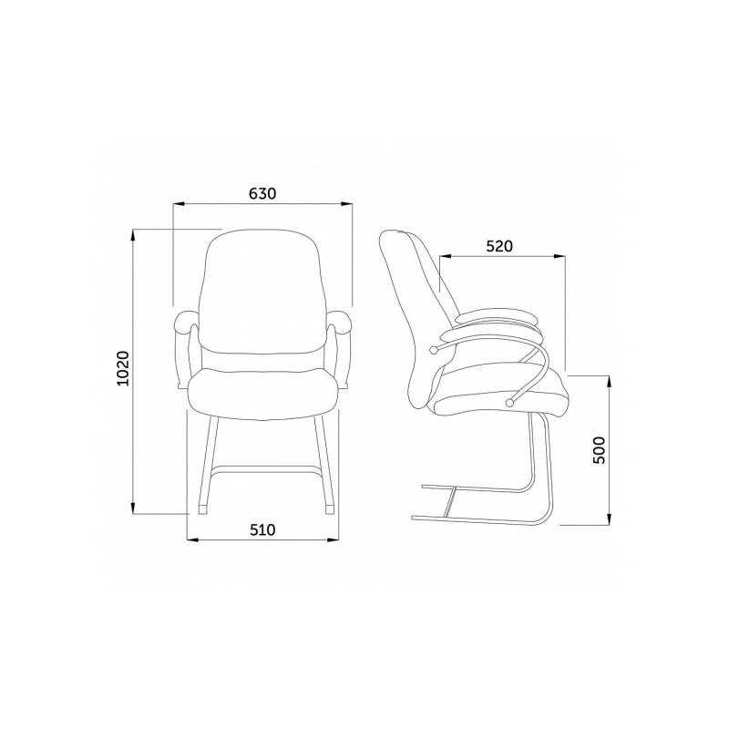 Стул офисный AksHome Kong KF черный схема