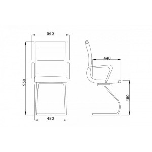 Стул офисный AksHome Mariani серый схема