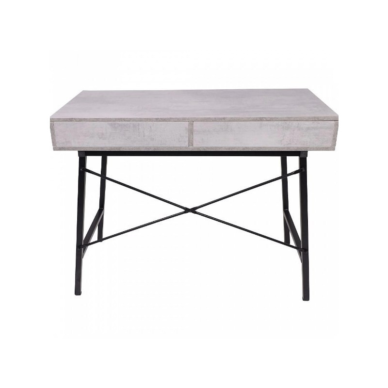 Стол письменный AksHome Agat бетон/черный металл сзади
