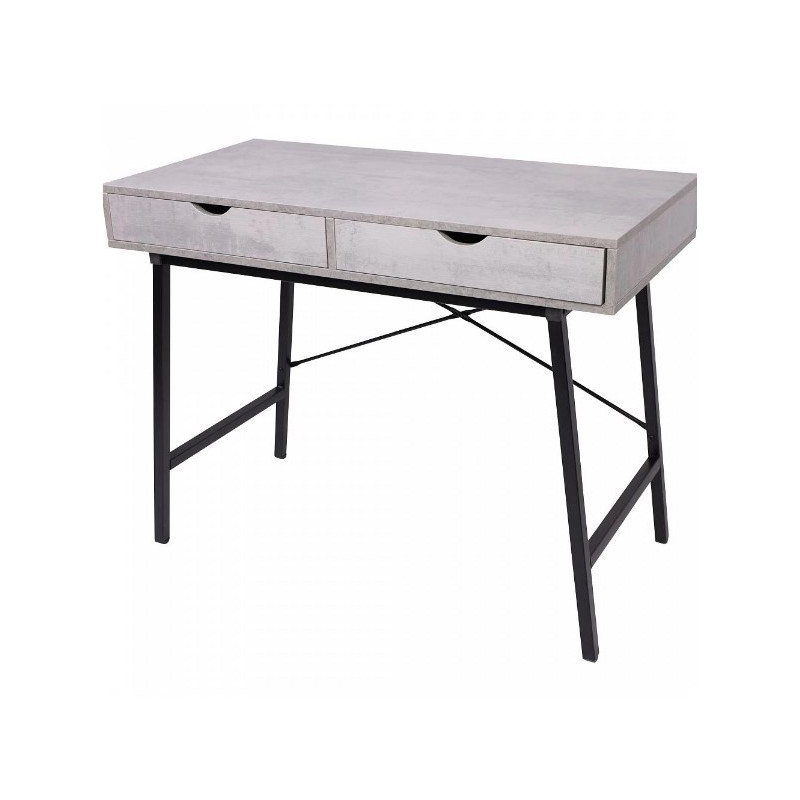 Стол письменный AksHome Agat бетон/черный металл основание