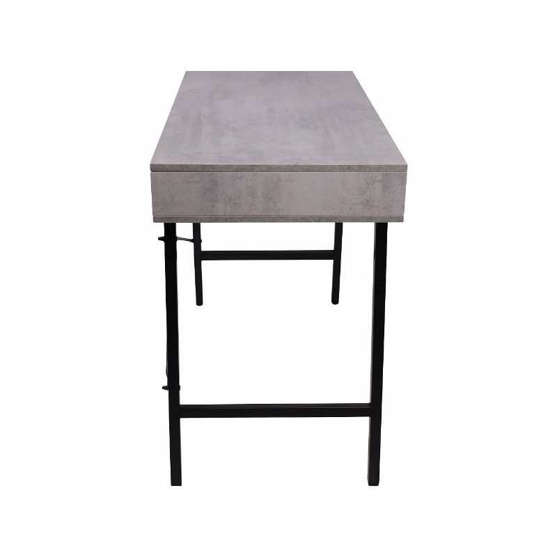 Стол письменный AksHome Agat бетон/черный металл сбоку
