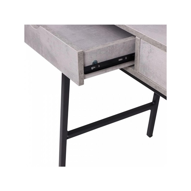 Стол письменный AksHome Agat бетон/черный металл выдвижной механизм