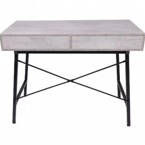Стол письменный AksHome Agat бетон/черный металл сзади