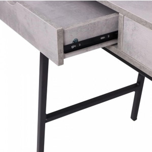 Стол письменный AksHome Agat бетон/черный металл выдвижной механизм