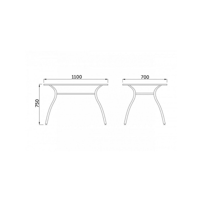 Кухонный стол AksHome Patrizia прозрачный/хром схема