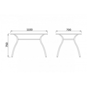 Кухонный стол AksHome Patrizia прозрачный/хром схема