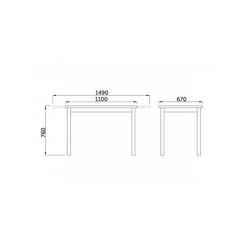 Размеры кухонного стола Eligard Black белый мат