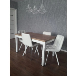 Кухонный стол Eligard One (COO) дуб натуральный сбоку в интерьере со стульями