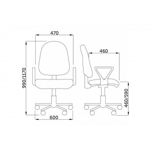 Кресло компьютерное UTFC Престиж Самба черный (искусственная кожа) схема