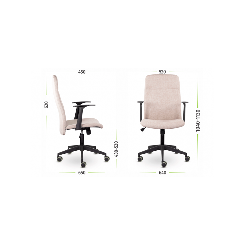 Кресло компьютерное UTFC Софт PL серый схема