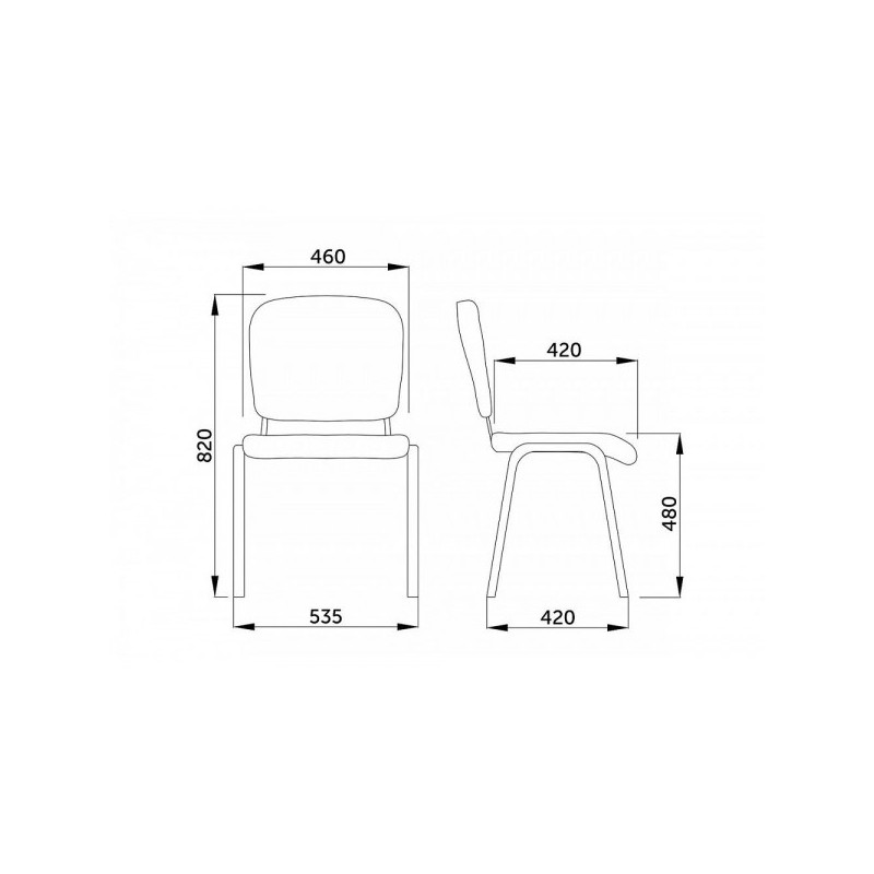 Стул офисный UTFC Изо CH бежевый (искусственная кожа) схема