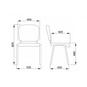 Стул офисный UTFC Изо CH коричневый схема