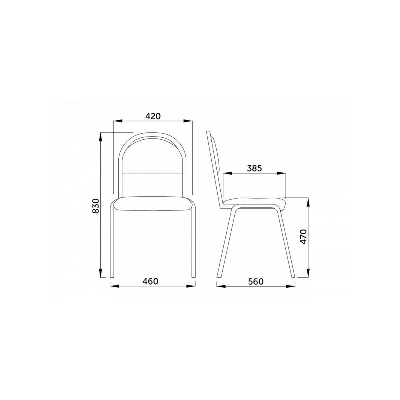 Стул офисный UTFC Стандарт BL С11 черный схема