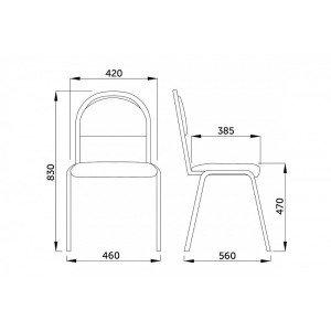 Стул офисный UTFC Стандарт BL С11 черный схема