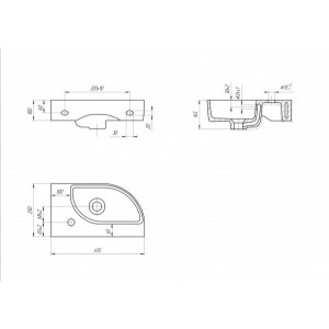 Умывальник Cersanit Cameo 45 L вид схемы