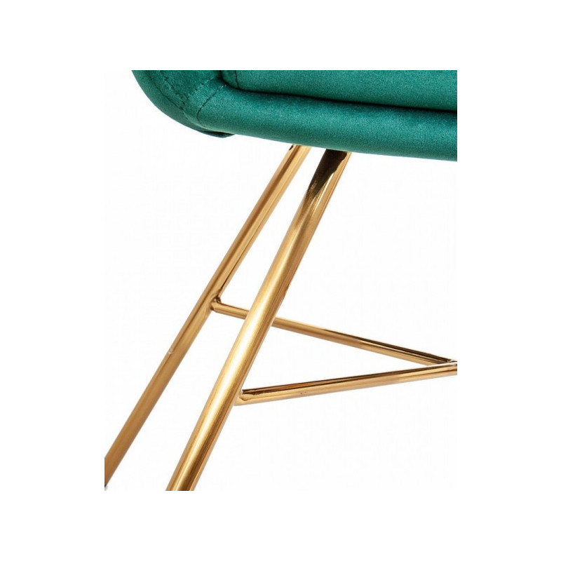 Стул AksHome Amur зеленый/золотой металлический каркас