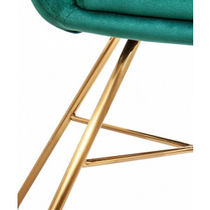 Стул AksHome Amur зеленый/золотой металлический каркас