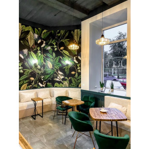 Стул AksHome Amur зеленый/золотой вид в комнате