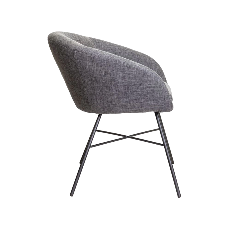 Стул AksHome Amur темно-серый/черный вид сбоку