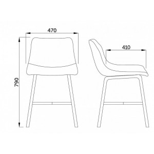 Стул AksHome Arizona черный кожа параметры